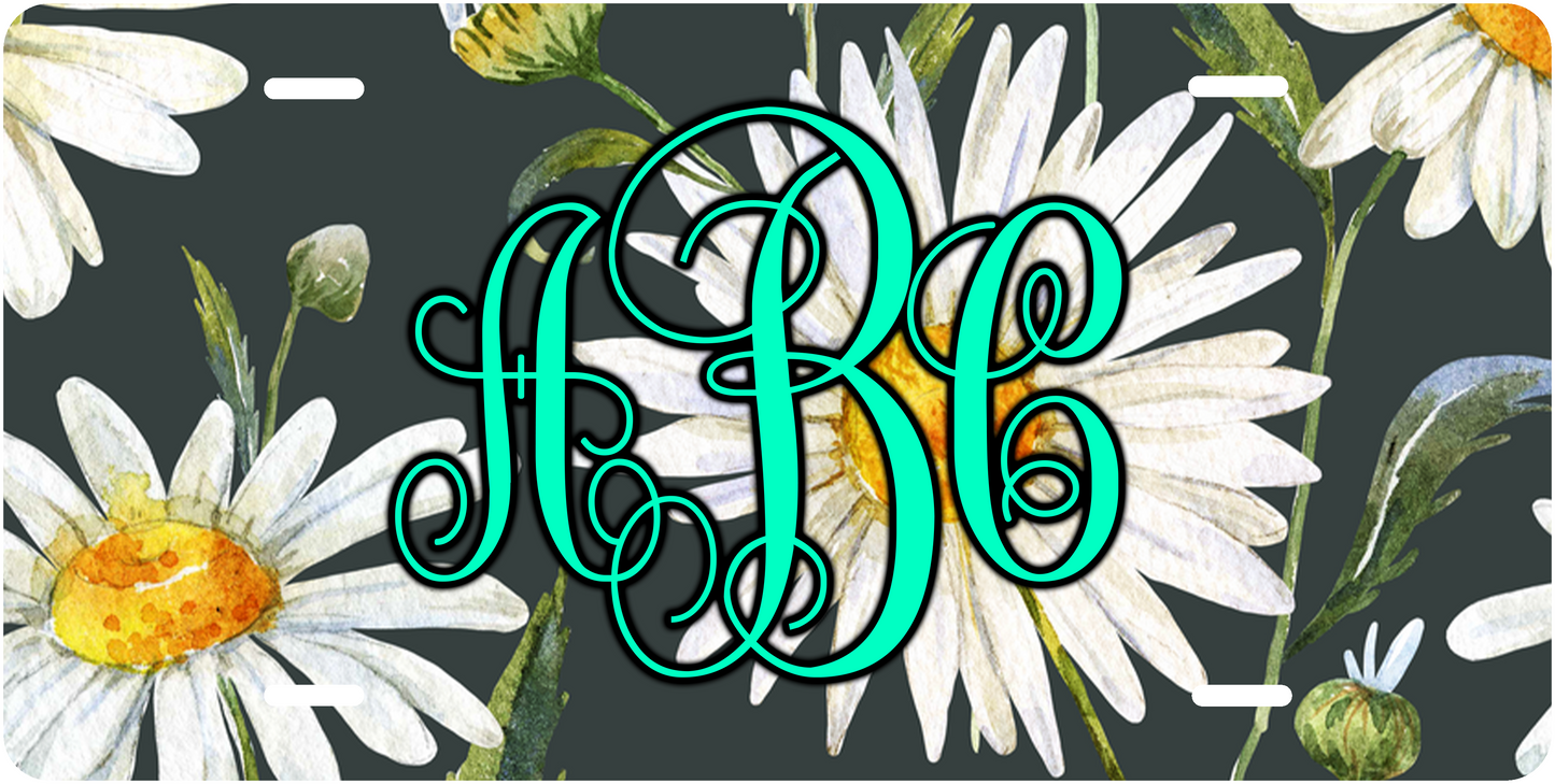 Pastel Daisy Black Monogram