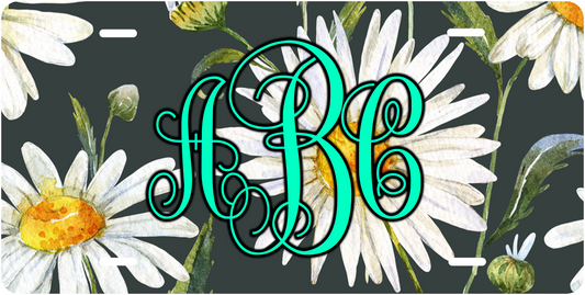 Pastel Daisy Black Monogram