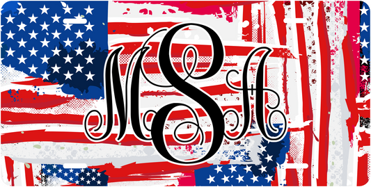 American Flag Abstract Monogram