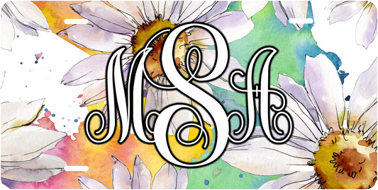 Pastel Colored Daisy Monogram