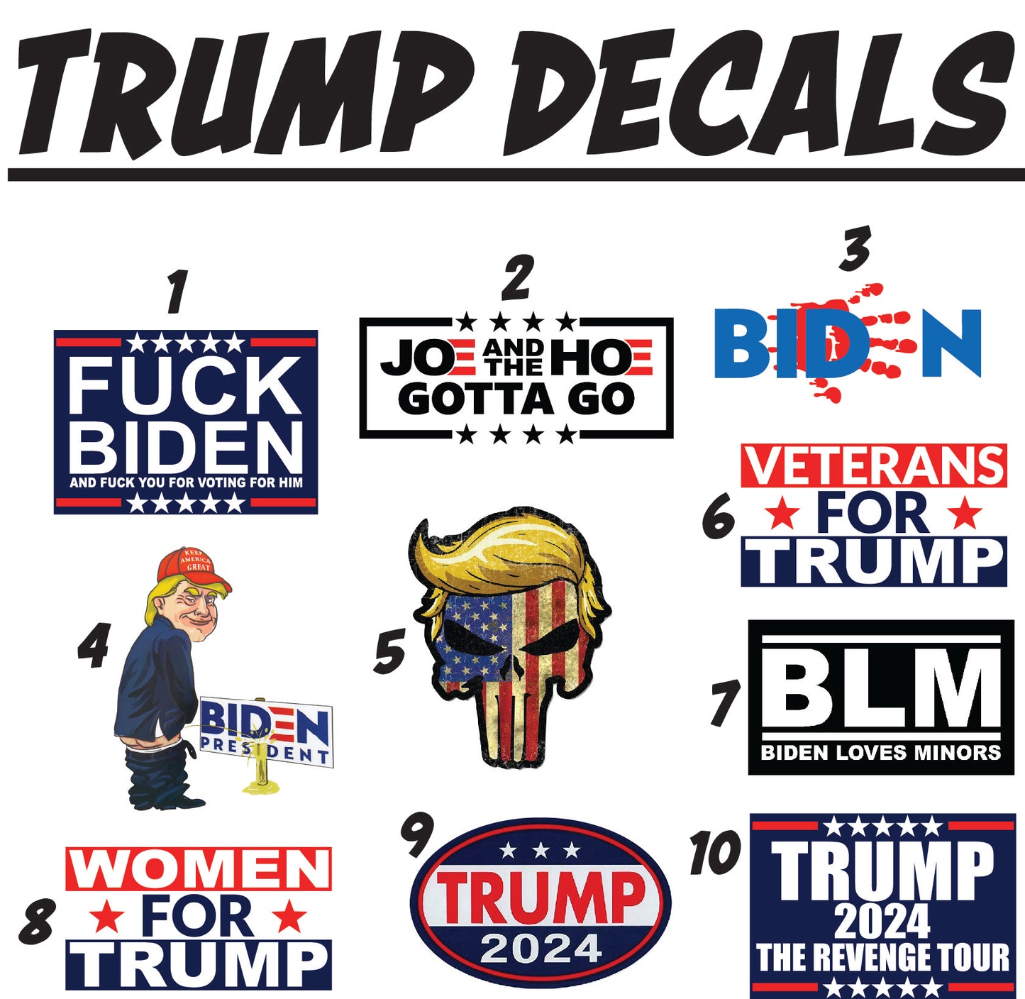 TRUMP DECALS 5"